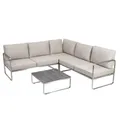 Lounge-Set SydneyEdelstahl gebürstet Farbe silber Tischplatte HPL outdoor indoor