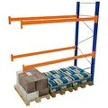 SCHULTE Anbau-Schwerlast-Weitspannregal 46827-N orange, blau, silber 278,6 x 110,0 x 300,0 cm
