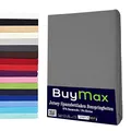 Buymax Wasserbett Spannbettlaken Stretch 180x200-200x220 cm für Wasserbetten und Boxspringbetten Bettbezug für Matratzen bis 35 cm Matratzenhöhe, Anthrazit-Grau