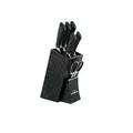 Messerblock 7 teiliges Set Marble Black Küchenmesser Küchenschere neuetischkultu