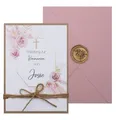 Einladungskarte mit Briefumschlag Rosa Blumen Personalisiert Kommunion Konfirmation Taufe Karte