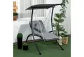 Outsunny Hollywoodschaukel Hängeliege mit Verstellbarem Sonnendach, 1-Sitzer, Bettfunktion, Hollywoodschaukel, 1 tlg., Gartenschaukel, für Garten, Dunkelgrau