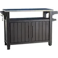 Keter BBQ Beistelltisch Unity XL, wetterfest, Edelstahl-Arbeitsplatte - Grau