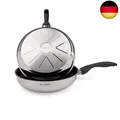 KLAMER Profi Edelstahl-Bratpfanne 28 cm Induktion Premium Beschichtung