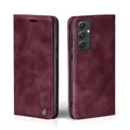 LBH Handyhülle für Samsung Galaxy A55 5G in Weinrot mit Karten- und Geldfach Smartphone Hülle mit Standfunktion Flip Case Schutzhülle Magnetverschluss Vintage