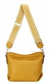 ITALYSHOP24 OBC DAMEN TASCHE Shopper Umhängetasche Schultertasche CrossOver Crossbody Beuteltasche Handtasche Hobo Bag Henkeltasche Reise Kunst-Leder Gelb