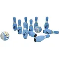 EDUPLAY 170186 Soft-Bowling mit 10 Pins und 2 Bowling Kugeln, hellblau, 12-teilig (1 Set)