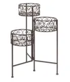 Dehner Blumenständer Blumenhocker Antik, 65 x 49 x 37.5 cm, Eisen pulverbeschichtet, braun, Pflanzentreppe im nostalgischen Design bietet Platz für 3 Pflanzen