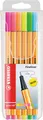 STABILO Fineliner point 88 6er Kunststoff Etui Neonfarben
