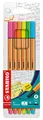STABILO Fineliner point 88 Neon, 6er Kartonetui