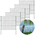 Gitterzaun Grau, 5-teiliges Metall-Steckzaun-Set, Gartenzaun, Hundezaun, Erweiterbar für Garten, Teich & Tiere, Pablo - Grau