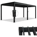 Juskys Lamellendach Tahiti 3x5,9 m - Stahl Pergola stabil & wetterfest - Anthrazit - Grau