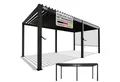 Juskys Terrassendach Tahiti 3x5,9 m, BxT: 590x300 cm, Lamellendach, Pergola für Garten, Terrasse, stabil & wetterfest