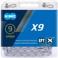KMC X9 ETP Fahrradkette 9 fach Fahrrad Kette 114 Glieder 1/2" x 11/128" Kettenmaß für Kettenschaltung mit Missing Link Kettenschloss