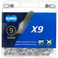 Fahrrad Kette, KMC Fahrradkette, ›X9 EPT, 1/2" x 11/128", 114 Glieder, 9-fach, kompatibel mit Shimano / Sram / Campagnolo, rostresistent, silber