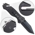 Semptec Urban Survival Technology Messer mit Gurtschneider: Scharfes Edelstahl-Klappmesser, Alu-Griff, Gurtschneider & Glasbrecher (Messer mit Glasbrecher, Outdoor Messer, Selbstverteidigung)