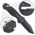 Semptec Scharfes Edelstahl-Klappmesser, Alu-Griff, Gurtschneider & Glasbrecher