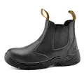 SAFETOE Sicherheitsstiefel Arbeitsschuhe mit Stahlkappe M8025 (S3 klassischer Artikel) von Anti-Punktion und wasserdichte, Schwarz, 45 EU