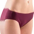 HERMKO 1031 Damen Midi-Slip Bio-Baumwolle 4er Pack (Weitere Farben), Farbe:Bordeaux, Größe:44/46 (L)