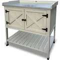 HABAU Pflanztisch mit Ablage und Schrank, 98 x 48 x 97 cm, aus Holz