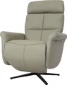 Relaxsessel HWC-L10, Design Fernsehsessel TV-Sessel Liegesessel, Liegefunktion drehbar, Voll-Leder grau