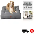 Hundebett XL 111x89cm Waschbar Grau 9cm Füll