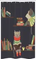 Schmaller Duschvorhang Lustige Bücherregal Lesende Katze, 120cm x 180cm