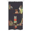Kindergarten Schmaler Duschvorhang Lustige Bücherregal Lesende Katze