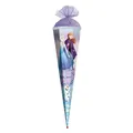ROTH Schultüte groß Disney Frozen 85 cm - Glitter und Glitzerborte, 6-eckig, Tüllverschluss, ROT(H)-Spitze - Zuckertüte Disney Frozen Schulanfang