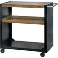 BBQ-Toro Grillwagen 95 x 50 x 90 cm, Schwarz, Grilltisch mit großer Arbeitsfläche, Beistelltisch - Schwarz