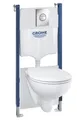 Grohe Wand-WC Komplettset Solido Compact chrom / alpinweiß, 5in1 Set