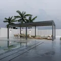Deluxe Plus Elektrisch Pavillon Terrassenüberdachung Alu LED 4 x 8 M