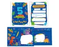 Junapack 12 Einladungskarten incl. 12 Umschläge zum 5. Kindergeburtstag fünfte Geburtstag Jungen Dinosaurier Dino Geburtstagseinladungen