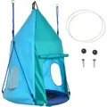 Outsunny Kinderschaukel  Hammock Stahl Polyester Blau 100L x 100B x 150H cm