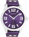 Oozoo Armbanduhr lila Leder Timepieces Damen Analog-Quarzuhr UOC1080A