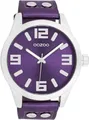 Oozoo - Timepieces Damen Uhr metallic Purple | Armbanduhr Damen mit Lederarmband | Moderne Uhr für Frauen - Edle Analog Damenuhr in rund C1080 (46mm)