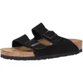 Birkenstock Leder-Pantoletten "Arizona" in Schwarz - Weite S - 38