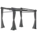 Outsunny Pergola Aluminium Polyester Dunkelgrau 2,97L x 2,95B x 1,95-2,3H m