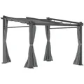 Outsunny Pergola, Dunkelgrau, Metall, Kunststoff, 295x230x297 cm, Sonnen- & Sichtschutz, Pavillons & Pergolas, Pergolas