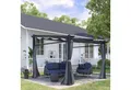 Outsunny Pergola inklusive Befestigungsmaterial, ausziehbares Dach, (Pavillon, 1-tlg., Pergola), für Garten, Balkon, Dunkelgrau