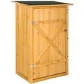 Tectake Gartenschrank Mit Flachdach Taman Aus Imprägniertem Nadelholz Zwei Regalböden  75 x 56 x 118 cm Braun