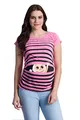 Winke Winke Baby - Lustige witzige süße Umstandsmode gestreiftes Umstandsshirt mit Motiv für die Schwangerschaft Schwangerschaftsshirt, Kurzarm (Rosa, Medium)