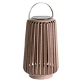Dehner Solar-Laterne Amira Ø18 x H37 cm – LED Gartenlaterne mit Solar- & Akkubetrieb, USB-C Kabel inkl., warmweiß, Dämmerungssensor, IP44, Taupe - Taupe