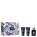 Versace Dylan Blue Eau de Toilette Geschenkset 2025, 50 ml Eau de Toilette, 50 ml Duschgel und 50 ml After Shave Balsam