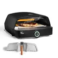 BURNHARD® Gas-Pizzaofen FAT TONY, 450 °C – 650 °C, 8 kW Outdoor Ofen für Pizza (62,5 x 57,5 x 28,5 cm) inkl. Cordierit-Pizzastein, geeignet für Terrasse, Balkon und Garten