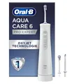 Oral-B AquaCare 6 Kabellose Munddusche — 3 Ersatzdüsen, Zahnzwischenraumreiniger, Sanfte Zahnreinigung & Gesünderes Zahnfleisch, Oxyjet-Technologie, 3 Modi für Zahnpflege — Weiß/Grau
