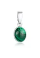 Nenalina Kettenanhänger Edelstein Malachit Cabochon Oval 925 Silber
