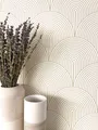 Newroom Vliestapete, Beige Tapete Modern Bogen - Mustertapete Ästhetik Grau Weiß Boho Art déco Linien für Wohnzimmer Schlafzimmer Küche, Bowy Beige