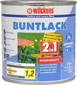Wilckens 2in1 Acryl Buntlack für Innen und Außen, seidenmatt, 375 ml, RAL 8011 Nussbraun