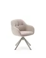 Natur24 Esszimmerstuhl Dorina Drehstuhl 60 x 80 x 61.5 cm Chenille Metall Beige